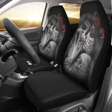 True Love King And Queen Kissing Skulls Car Seat Covers 212001 - YourCarButBetter