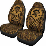 Tulu Car Seat Cover - Tulu Coat Of Arms Polynesian Tattoo Gold - 9 174914 - YourCarButBetter