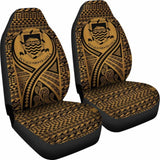 Tulu Car Seat Cover - Tulu Coat Of Arms Polynesian Tattoo Gold - 9 174914 - YourCarButBetter