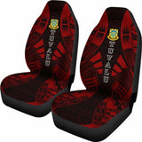Tulu Car Seat Covers - Tulu Coat Of Arms Polynesian Tattoo Red - 9 174914 - YourCarButBetter