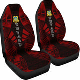Tulu Car Seat Covers - Tulu Coat Of Arms Polynesian Tattoo Red - 9 174914 - YourCarButBetter