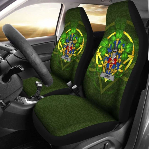 Tuohy Or O’Toohey Ireland Car Seat Cover Celtic Shamrock (Set Of Two) 154230 - YourCarButBetter
