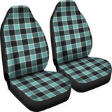 Turquoise And Black Plaid Check Car Seat Covers 105905 - YourCarButBetter