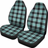 Turquoise And Black Plaid Check Car Seat Covers 105905 - YourCarButBetter
