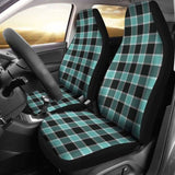 Turquoise And Black Plaid Check Car Seat Covers 105905 - YourCarButBetter