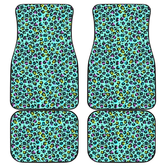 Turquoise Leopard Skin Print Car Floor Mats 211504 - YourCarButBetter