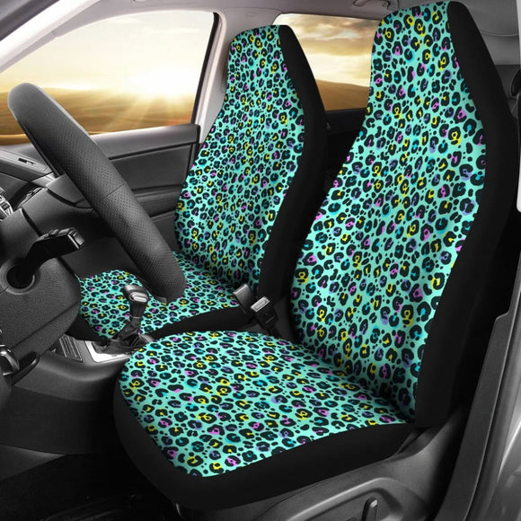 Turquoise Leopard Skin Print Car Seat Covers 211504 - YourCarButBetter