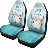 Turquoise Stay Wild Boho Skull Car Seat Covers 105905 - YourCarButBetter