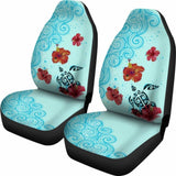 Turtle And Hibiscus Car Seat Covers 02 - 105905 - YourCarButBetter
