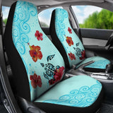 Turtle And Hibiscus Car Seat Covers 02 - 105905 - YourCarButBetter