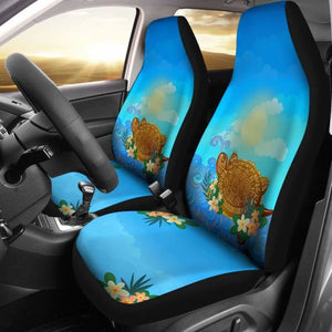 Turtle And Plumeria Hawaiian Car Seat Covers Set Of 2 091814 - YourCarButBetter