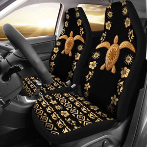 Turtle And Plumeria Hawaiian Car Seat Covers Set Of 2 091814 - YourCarButBetter