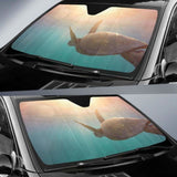 Turtle Reptile Underwater Sea Sun Light 4K Car Sun Shade 104020 - YourCarButBetter