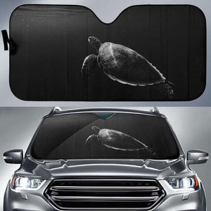 Turtle Tortoise Underwater Monochrome 4K Car Sun Shade 104020 - YourCarButBetter