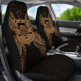 Tuvalu Car Seat Cover - Tuvalu Coat Of Arms Map Gold - 105905 - YourCarButBetter