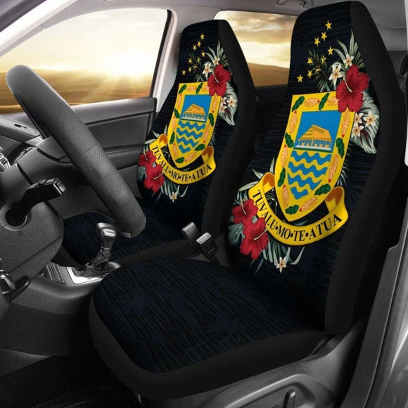 Tuvalu Car Seat Covers - Tuvalu Coat Of Arms Hibiscus - 232125 - YourCarButBetter