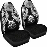 Tuvalu Polynesian Car Seat Covers Pride Seal And Hibiscus Black - 232125 - YourCarButBetter