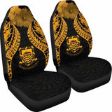 Tuvalu Polynesian Car Seat Covers Pride Seal And Hibiscus Gold - 232125 - YourCarButBetter