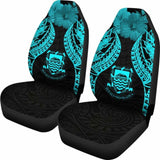 Tuvalu Polynesian Car Seat Covers Pride Seal And Hibiscus Neon Blue - 232125 - YourCarButBetter