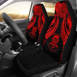 Tuvalu Polynesian Car Seat Covers Pride Seal And Hibiscus Red - 232125 - YourCarButBetter