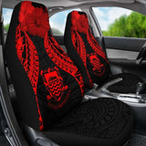 Tuvalu Polynesian Car Seat Covers Pride Seal And Hibiscus Red - 232125 - YourCarButBetter