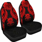 Tuvalu Polynesian Car Seat Covers Pride Seal And Hibiscus Red - 232125 - YourCarButBetter