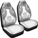 Tuvalu Polynesian Car Seat Covers Pride Seal And Hibiscus White - 232125 - YourCarButBetter