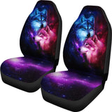 Two Wolf Galaxy Car Seat Covers Amazing Best Gift Idea 174510 - YourCarButBetter