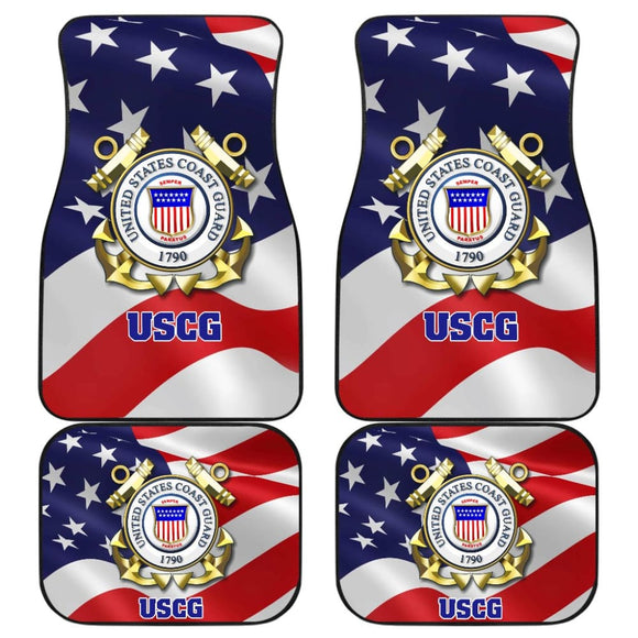 U.S. Coast Guard Car Floor Mats Custom American Flag 211008 - YourCarButBetter