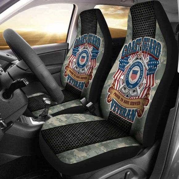 U.S Coast Guard Proud To Have Served Veteran Car Seat Covers 160830 - YourCarButBetter