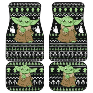 Ugly Xmas Baby Yoda Car Floor Mats Car Decor Idea 094201 - YourCarButBetter