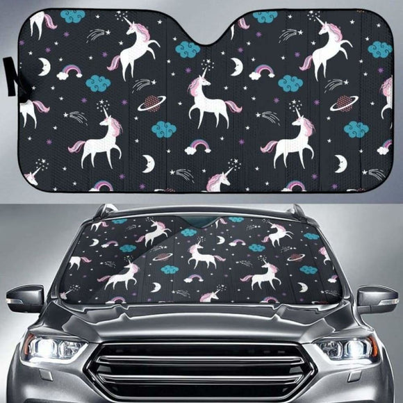 Unicorn Rainbows Moon Clound Star Pattern Car Auto Sun Shades 172609 - YourCarButBetter