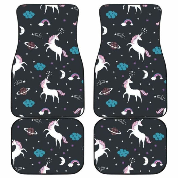 Unicorn Rainbows Moon Clound Star Pattern Front And Back Car Mats 170817 - YourCarButBetter