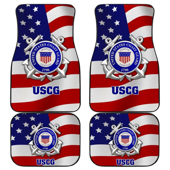 US Coast Guard Car Floor Mats American Flag 211008 - YourCarButBetter