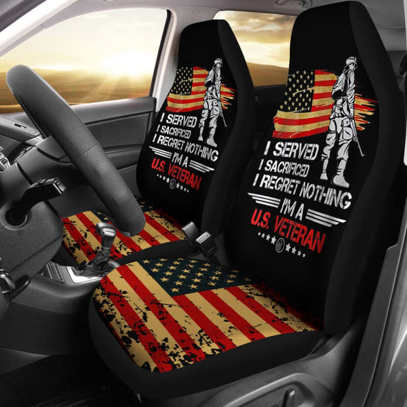 Us Proud Army Veteran Gifts I’M A U.S Veteran American Flag Car Seat Covers 550317 - YourCarButBetter