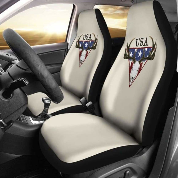 Usa Deer Skull Seat Cover 161012 - YourCarButBetter