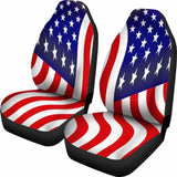 Usa Flag Car Seat Covers 2Pcs| American Flag Auto Accessory Gift 103131 - YourCarButBetter
