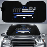 Usa Thin Blue Line Auto Sun Car Shades 172609 - YourCarButBetter