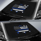 Usa Thin Blue Line Auto Sun Car Shades 172609 - YourCarButBetter