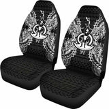 Vanuatu Car Seat Cover - Vanuatu Coat Of Arms Map Black - 105905 - YourCarButBetter