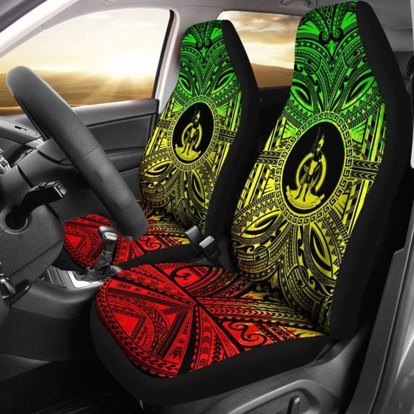 Vanuatu Car Seat Cover - Vanuatu Coat Of Arms Polynesian Reggae Style 105905 - YourCarButBetter