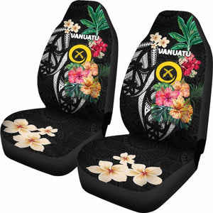Vanuatu Car Seat Covers Coat Of Arms Polynesian With Hibiscus-2 232125 - YourCarButBetter