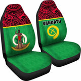 Vanuatu Car Seat Covers - Vanuatu Flag Coat Of Arms Melanesian Style - 105905 - YourCarButBetter