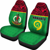 Vanuatu Car Seat Covers - Vanuatu Flag Coat Of Arms Melanesian Style - 105905 - YourCarButBetter