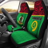 Vanuatu Car Seat Covers - Vanuatu Flag Coat Of Arms Melanesian Style - 105905 - YourCarButBetter