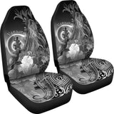 Vanuatu Car Seat Covers - Humpback Whale With Tropical Flowers (White)- 105905 - YourCarButBetter