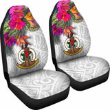 Vanuatu Car Seat Covers Polynesian Hibiscus White Pattern - 232125 - YourCarButBetter