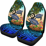 Vanuatu Car Seat Covers - Polynesian Turtle Coconut Tree And Plumeria Amazing 091114 - YourCarButBetter