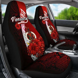 Vanuatu Polynesian Car Seat Covers - Coat Of Arm With Hibiscus - 232125 - YourCarButBetter