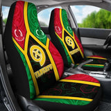 Vanuatu Polynesian Car Seat Covers - Vanuatu Flag And Coat Of Arms - 18 105905 - YourCarButBetter